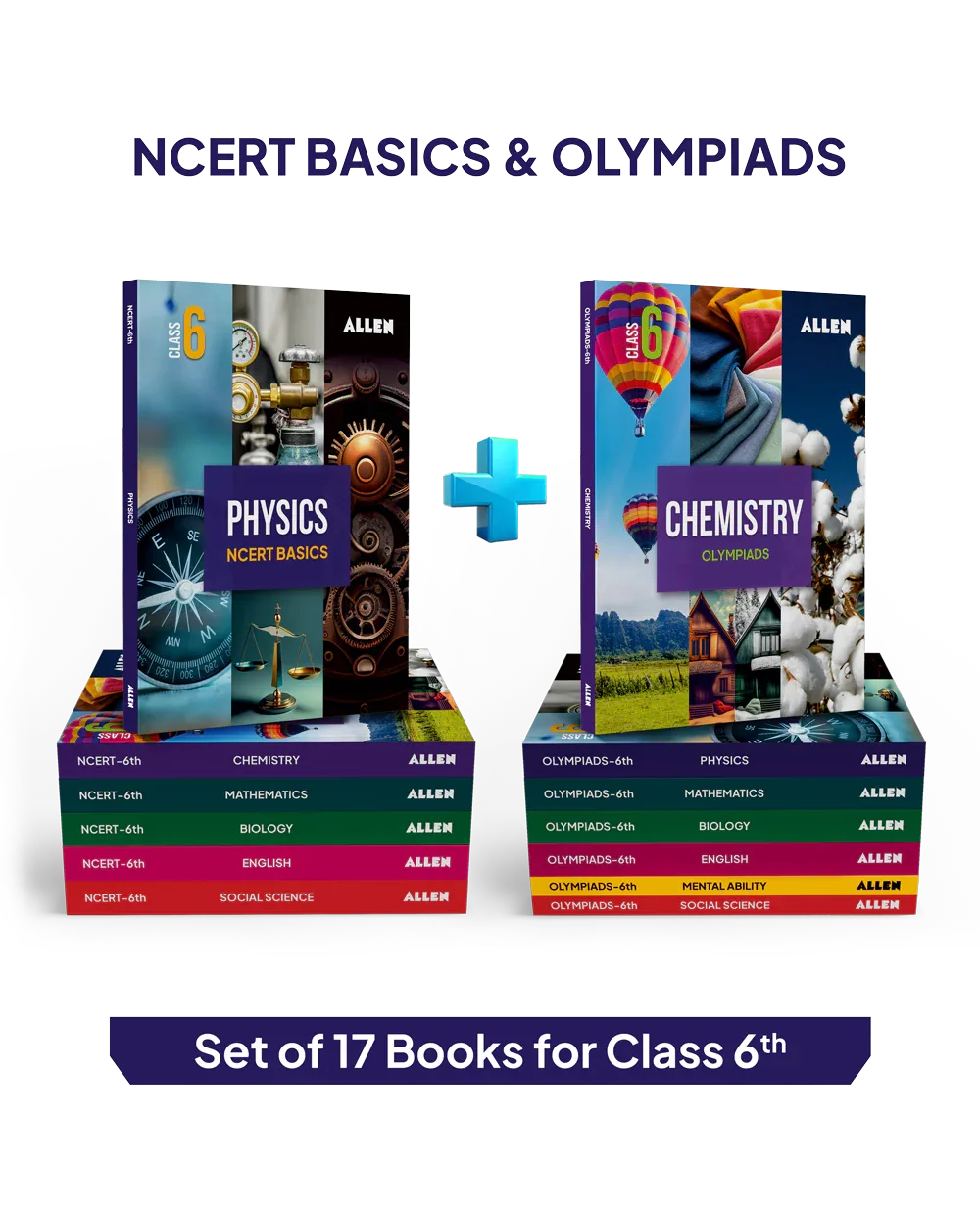 ALLEN Class 6 NCERT + Olympiad Complete Study Material – 17 Multicolor Modules Covering 7 Subjects | Physics, Chemistry, Biology, Maths, Social Science, English & Mental ability - ALLEN E-Store