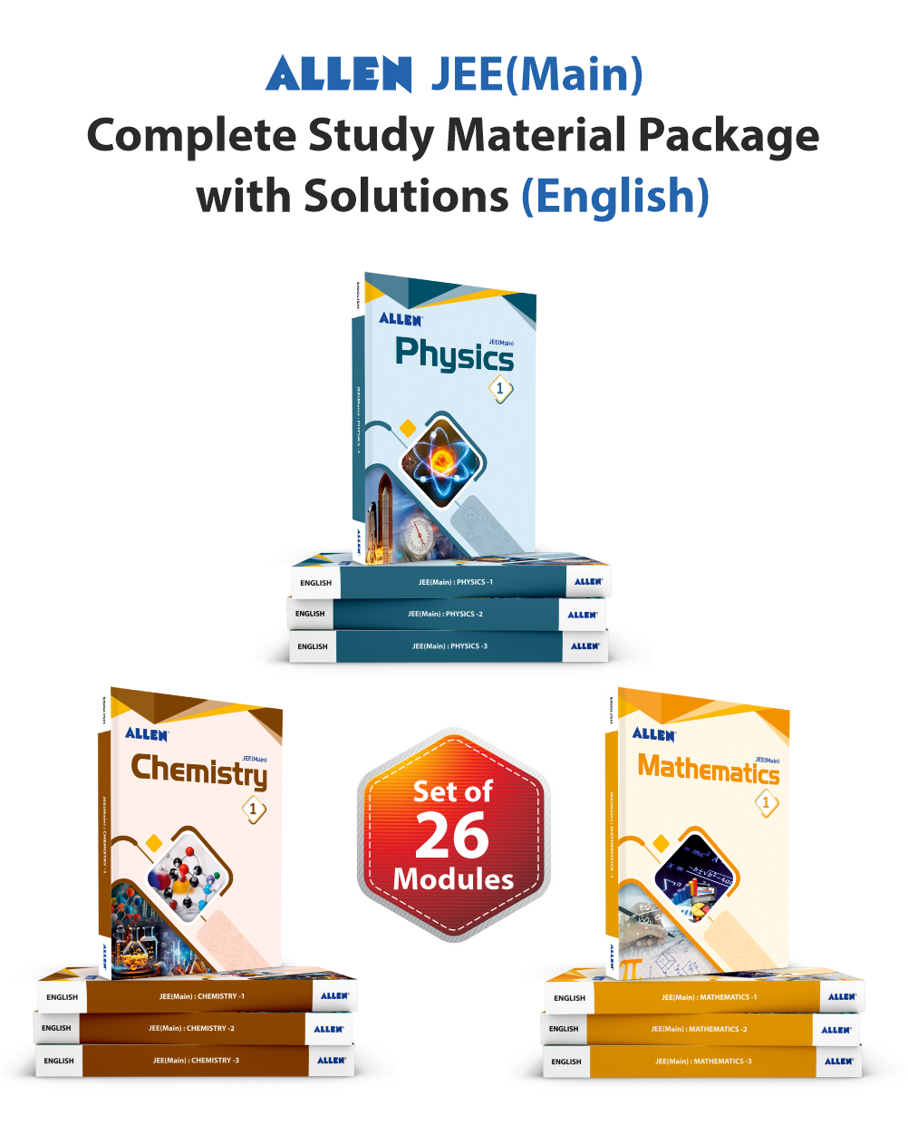 ALLEN JEE MAIN Complete Study Material Package with Solutions (Set of 26 Modules Combo) in English