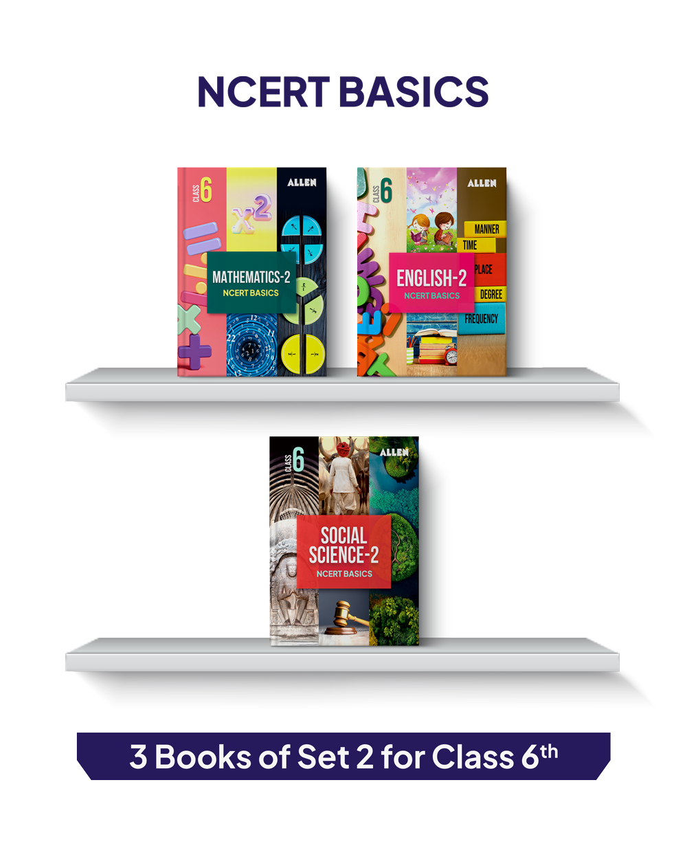 ALLEN Class 6 NCERT All-in-One Study Material Package - 9 Multicolor Modules Covering 6 Core Subjects | Physics, Chemistry, Biology, Maths, Social Science & English
