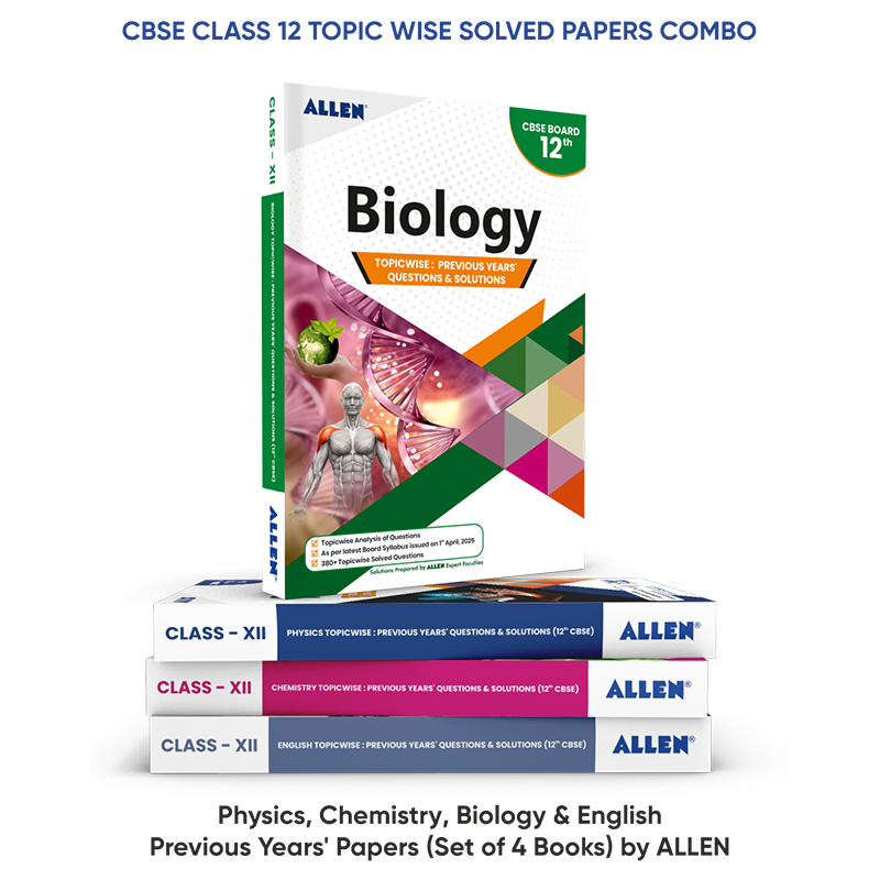 CBSE Class 12 Topic wise Solved Papers Combo: Physics, Chemistry, Biology, English - Previous Years' Papers (Set of 4 Books)