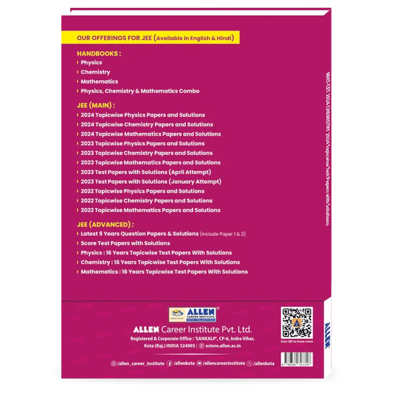 MHT-CET 2024 Chemistry Topicwise Test Papers with Solutions - ALLEN E-Store