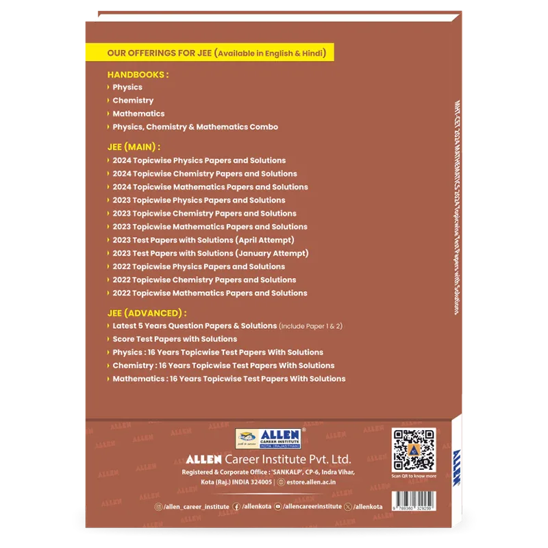 MHT-CET 2024 Mathematics Topicwise Test Papers with Solutions