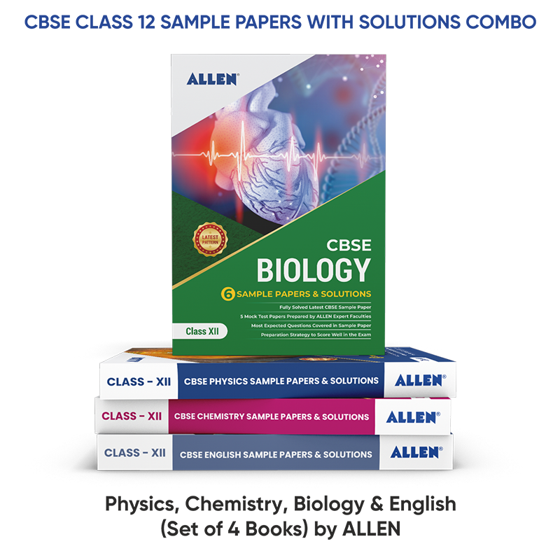 CBSE Class 12 Sample Papers with Solutions Combo : Physics, Chemistry, Biology & English (Set of 4 Books )