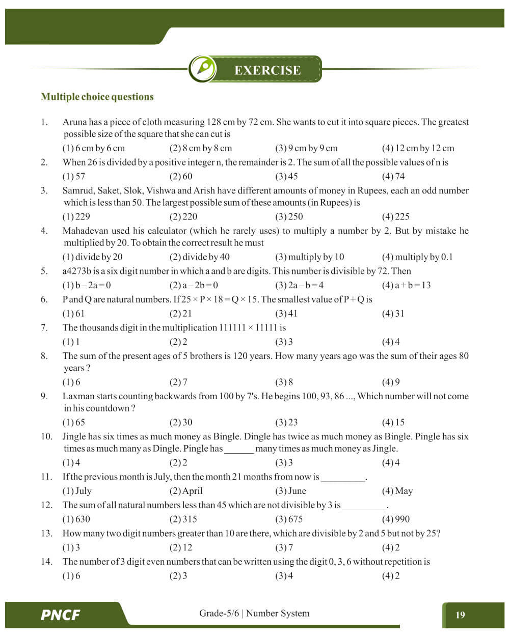 NMTC Olympiad Maths Question Bank with Answer Key for Class 5–6 – ALLEN ...