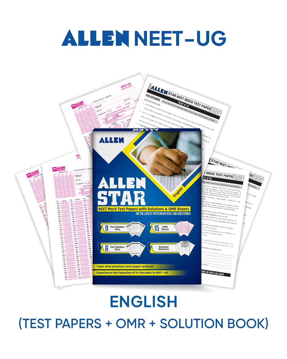 ALLEN STAR NEET Mock Test Papers With Solutions | 15 Mock Tests (9 Part Syllabus + 6 Full Syllabus) as per Latest NTA Pattern (15 OMR Sheets + Solution Booklet) with Past Year Paper Analysis