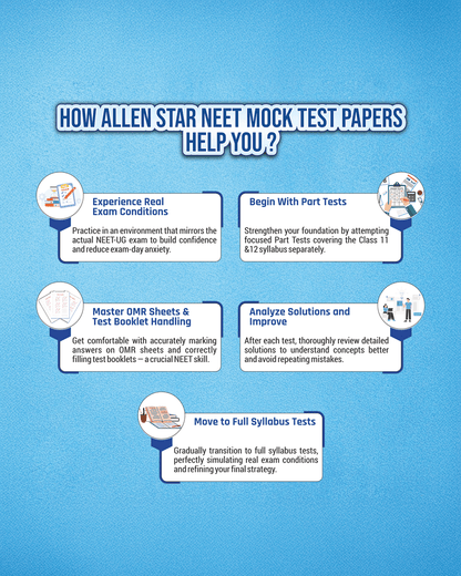 ALLEN STAR NEET Mock Test Papers With Solutions | 15 Mock Tests (9 Part Syllabus + 6 Full Syllabus) as per Latest NTA Pattern (15 OMR Sheets + Solution Booklet) with Past Year Paper Analysis