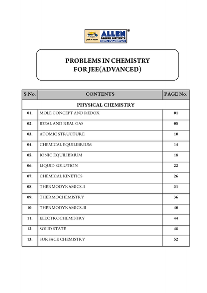 Problems in Physics, Chemistry & Mathematics with Answer key for JEE Advanced in English by ALLEN (Set of 3 Books Combo)