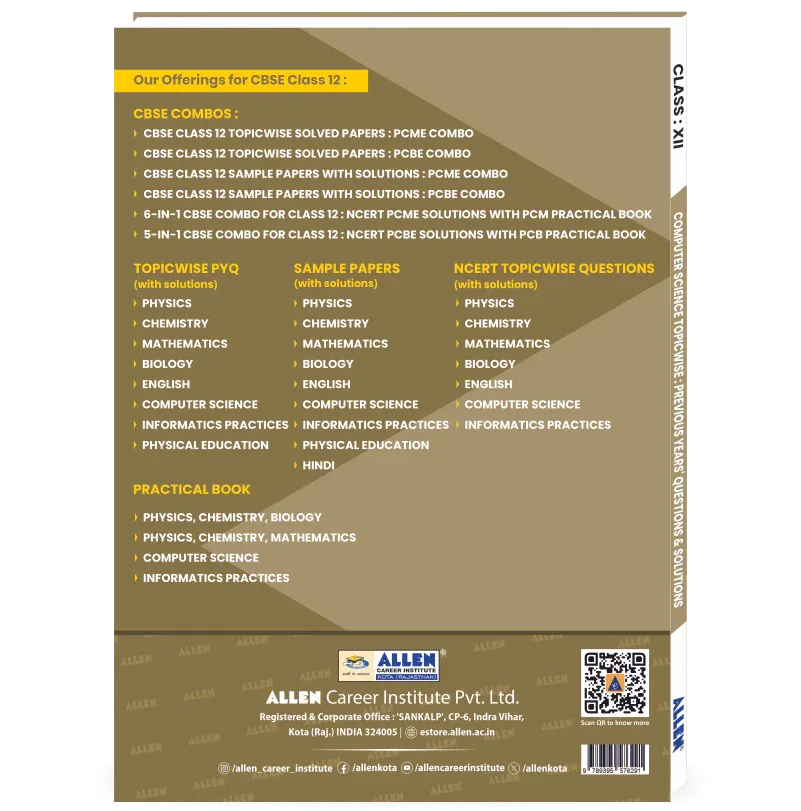 Computer Institute Paper CBSE Class 12 Computer Science Topicwise Solved Papers - ALLEN E-Store