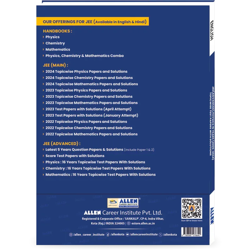 JEE Advanced Physics: 16 Years Solved Papers with Solutions - ALLEN E ...
