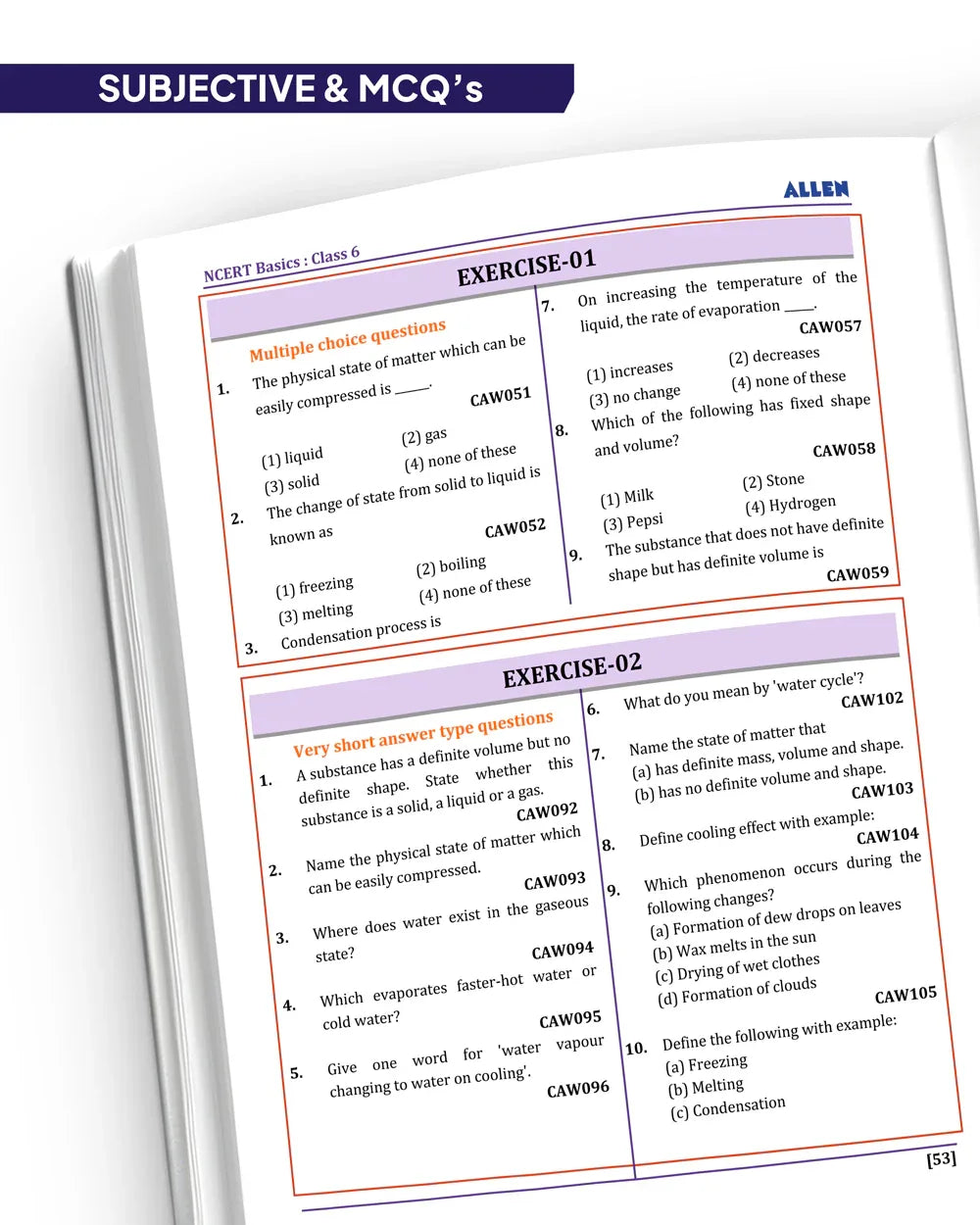 ALLEN Class 6 NCERT All-in-One Study Material Package - 9 Multicolor M ...