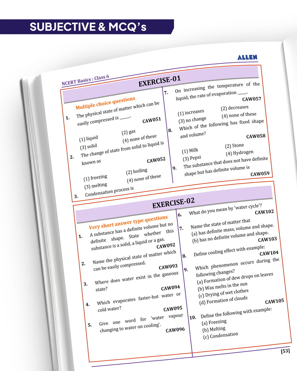 ALLEN Class 6 NCERT All-in-One Study Material Package - 9 Multicolor Modules Covering 6 Core Subjects | Physics, Chemistry, Biology, Maths, Social Science & English