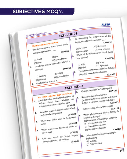 ALLEN Class 6 NCERT All-in-One Study Material Package - 9 Multicolor Modules Covering 6 Core Subjects | Physics, Chemistry, Biology, Maths, Social Science & English