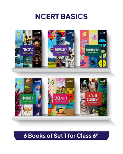 ALLEN Class 6 NCERT All-in-One Study Material Package - 9 Multicolor Modules Covering 6 Core Subjects | Physics, Chemistry, Biology, Maths, Social Science & English