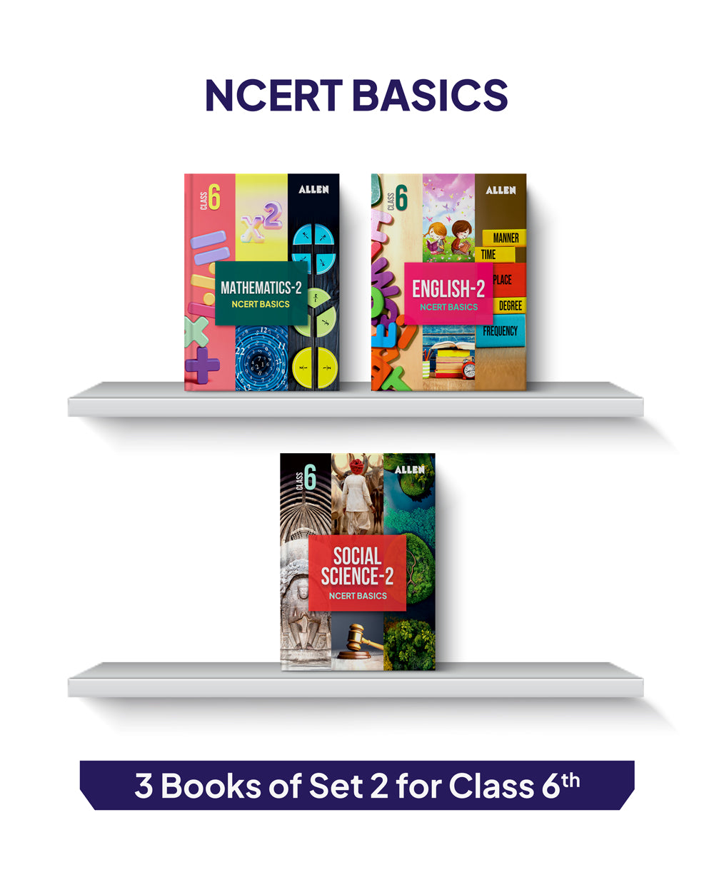 ALLEN Class 6 NCERT All-in-One Study Material Package - 9 Multicolor Modules Covering 6 Core Subjects | Physics, Chemistry, Biology, Maths, Social Science & English