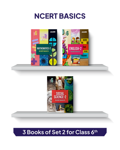 ALLEN Class 6 NCERT All-in-One Study Material Package - 9 Multicolor Modules Covering 6 Core Subjects | Physics, Chemistry, Biology, Maths, Social Science & English