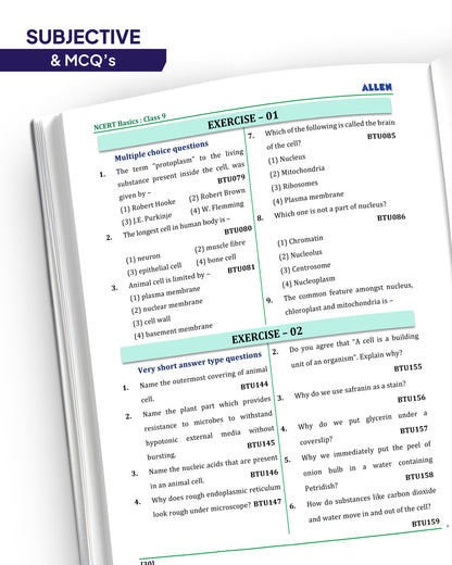 ALLEN Class 9 NCERT All-in-One Study material Package – 12 Multicolor Modules covering 6 Subjects | Physics, Chemistry, Biology, Maths, Social Science & English