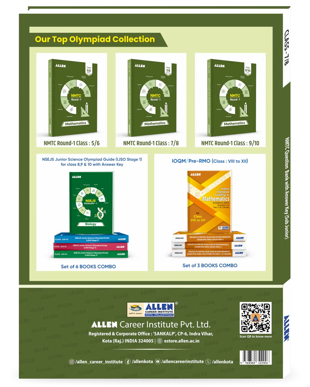 NMTC Question Bank for Class 7 & 8 (Sub Juniors) with Answer Key by ALLEN | Mathematics Olympiad - ALLEN E-Store