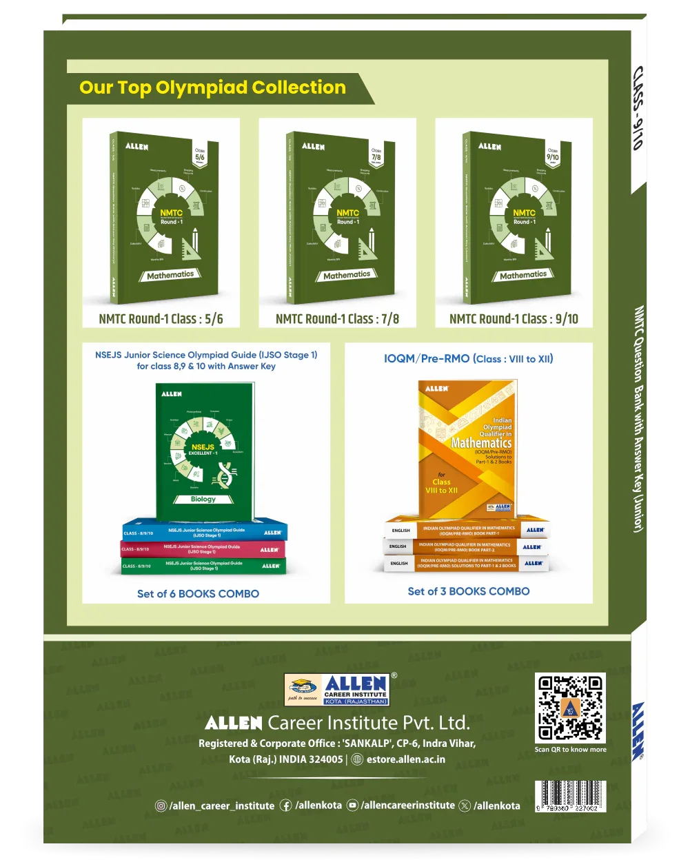 NMTC Maths Question Bank for Class 9 & 10 (Juniors) with Answer Key | NMTC Olympiad Preparation Book by ALLEN - ALLEN E-Store