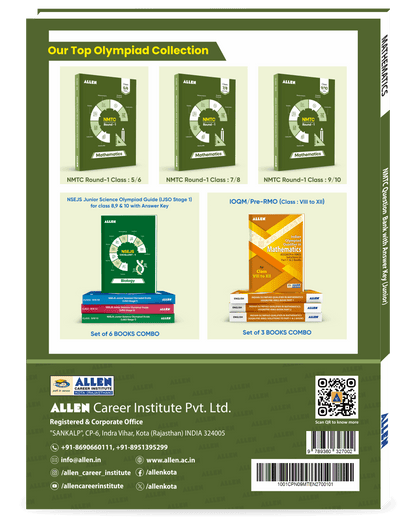 NMTC Question Bank (Multicolor) for Class 9 & 10 – Junior | Mathematics Olympiad Prep Book with Detailed Answer Key by ALLEN