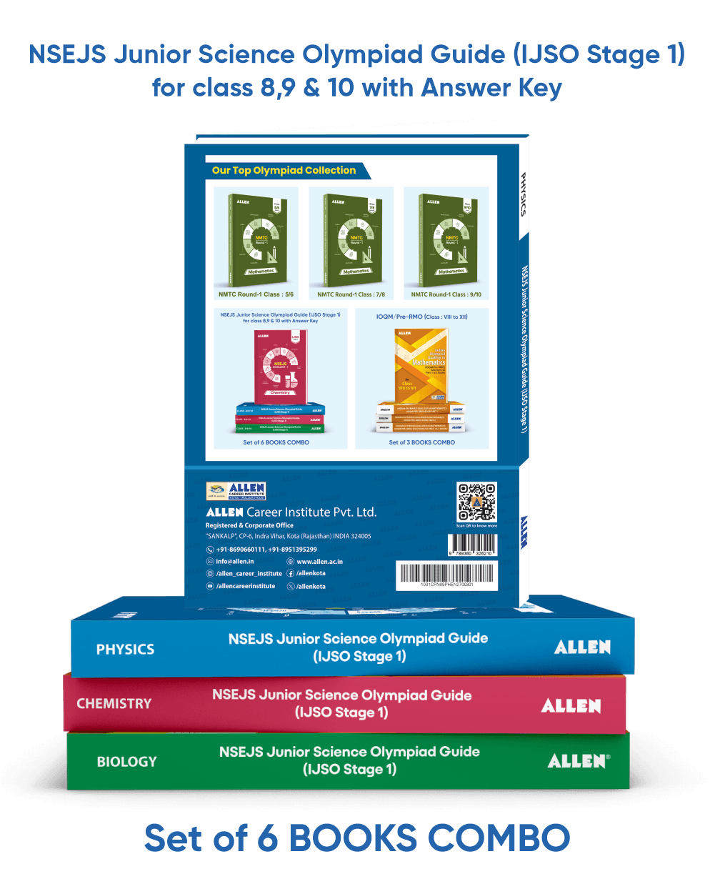 NSEJS Junior Science Olympiad Guide (IJSO Stage 1) Multicolor Edition with Answer Key for class 8,9 & 10  | Set of 6 Books Combo by ALLEN