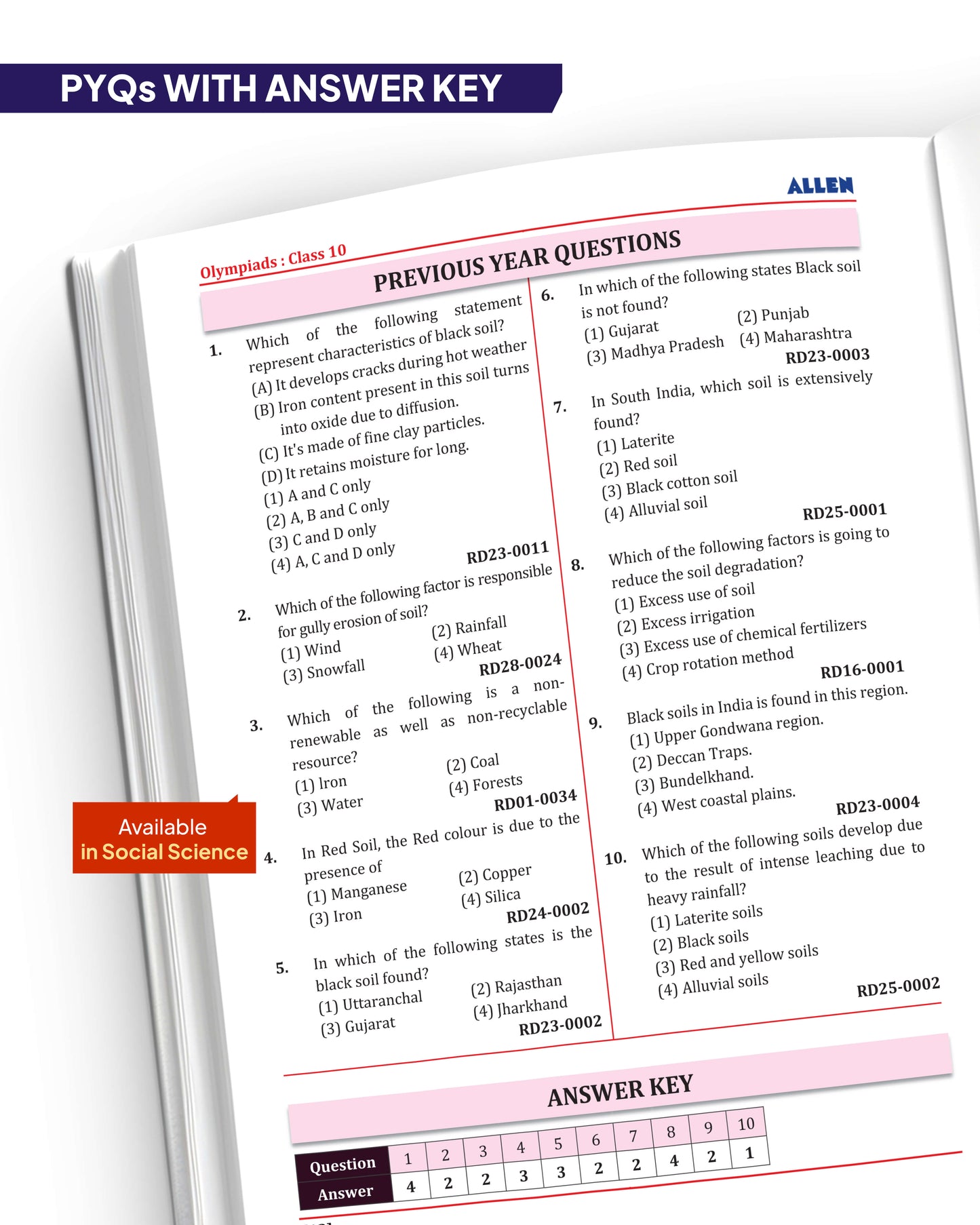ALLEN Class 10 All-in-One Olympiad Study Material Package -11 Multicolor Modules Covering 7 Core Subjects | Physics, Chemistry, Biology, Maths, Social Science, English & Mental ability