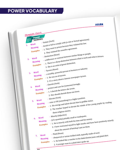 ALLEN Class 6 All-in-One Olympiad Study Material Package -8 Multicolor Modules Covering 7 Core Subjects | Physics, Chemistry, Biology, Maths, Social Science, English & Mental ability