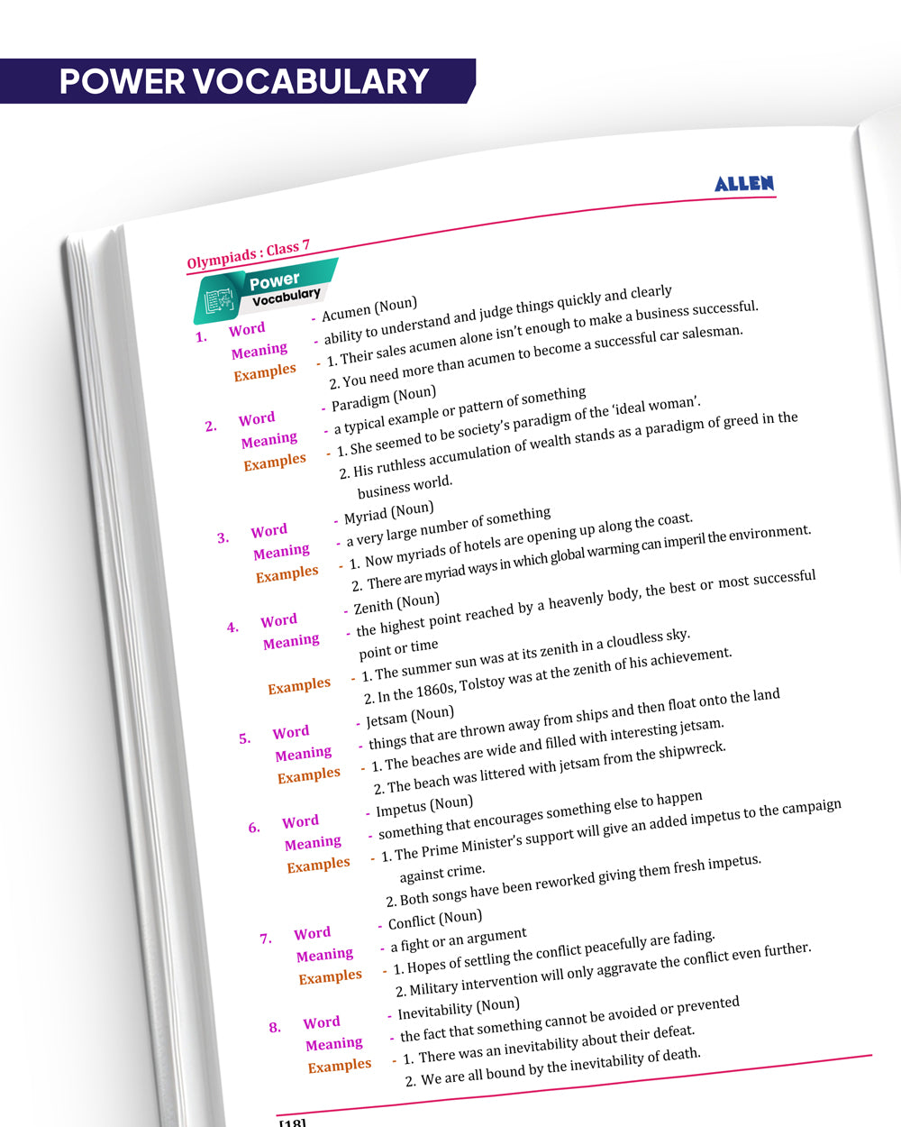 ALLEN Class 7 All-in-One Olympiad Study Material Package -8 Multicolor Modules Covering 7 Core Subjects | Physics, Chemistry, Biology, Maths, Social Science, English & Mental ability