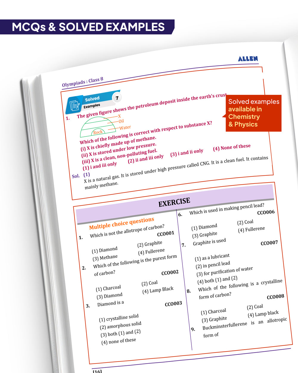 ALLEN Class 8 All-in-One Olympiad Study Material Package -9 Multicolor Modules Covering 7 Core Subjects | Physics, Chemistry, Biology, Maths, Social Science, English & Mental ability