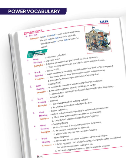 ALLEN Class 8 All-in-One Olympiad Study Material Package -9 Multicolor Modules Covering 7 Core Subjects | Physics, Chemistry, Biology, Maths, Social Science, English & Mental ability