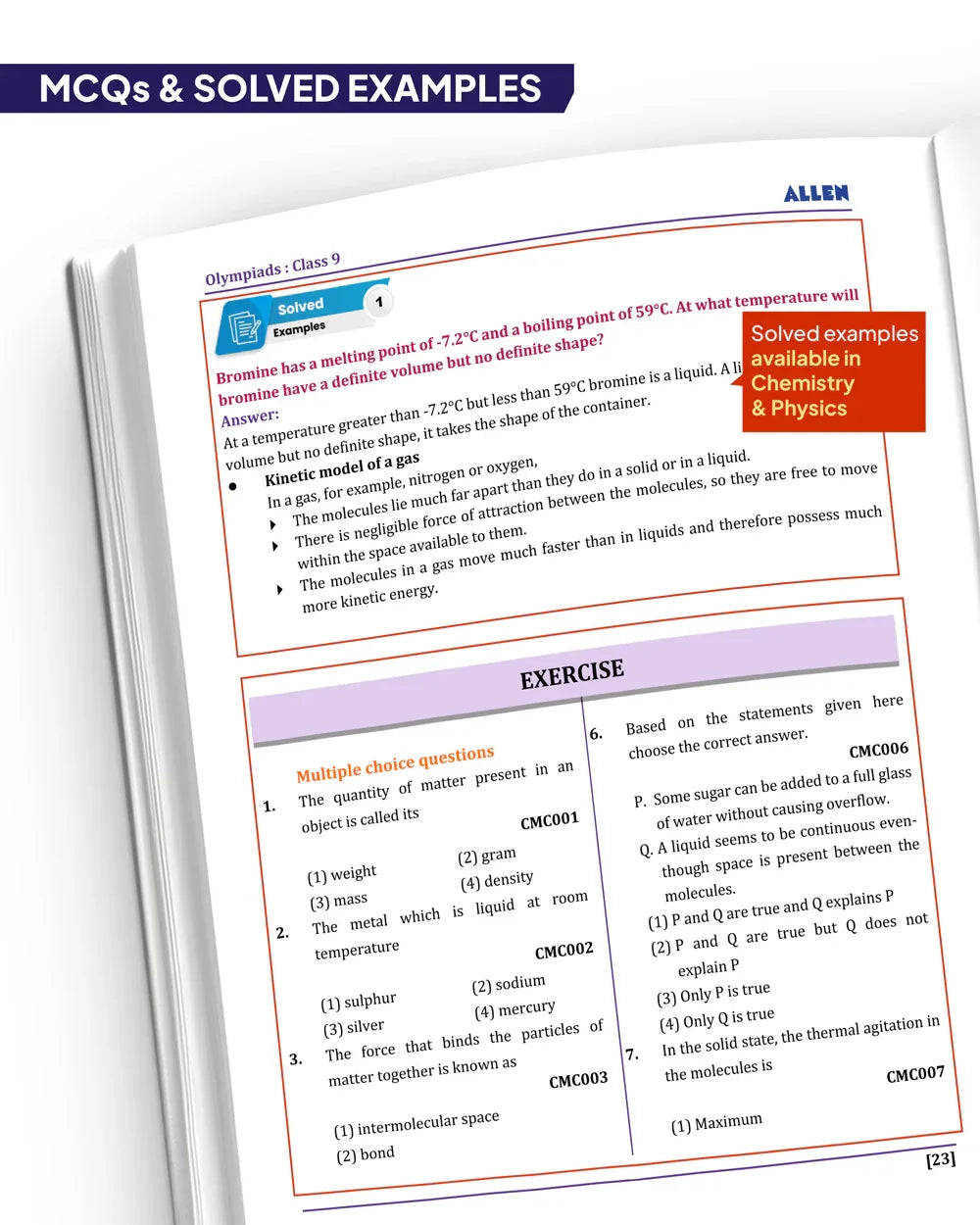 ALLEN Multicolor Modules for Class 9 Olympiad All-in-One Study Material ...