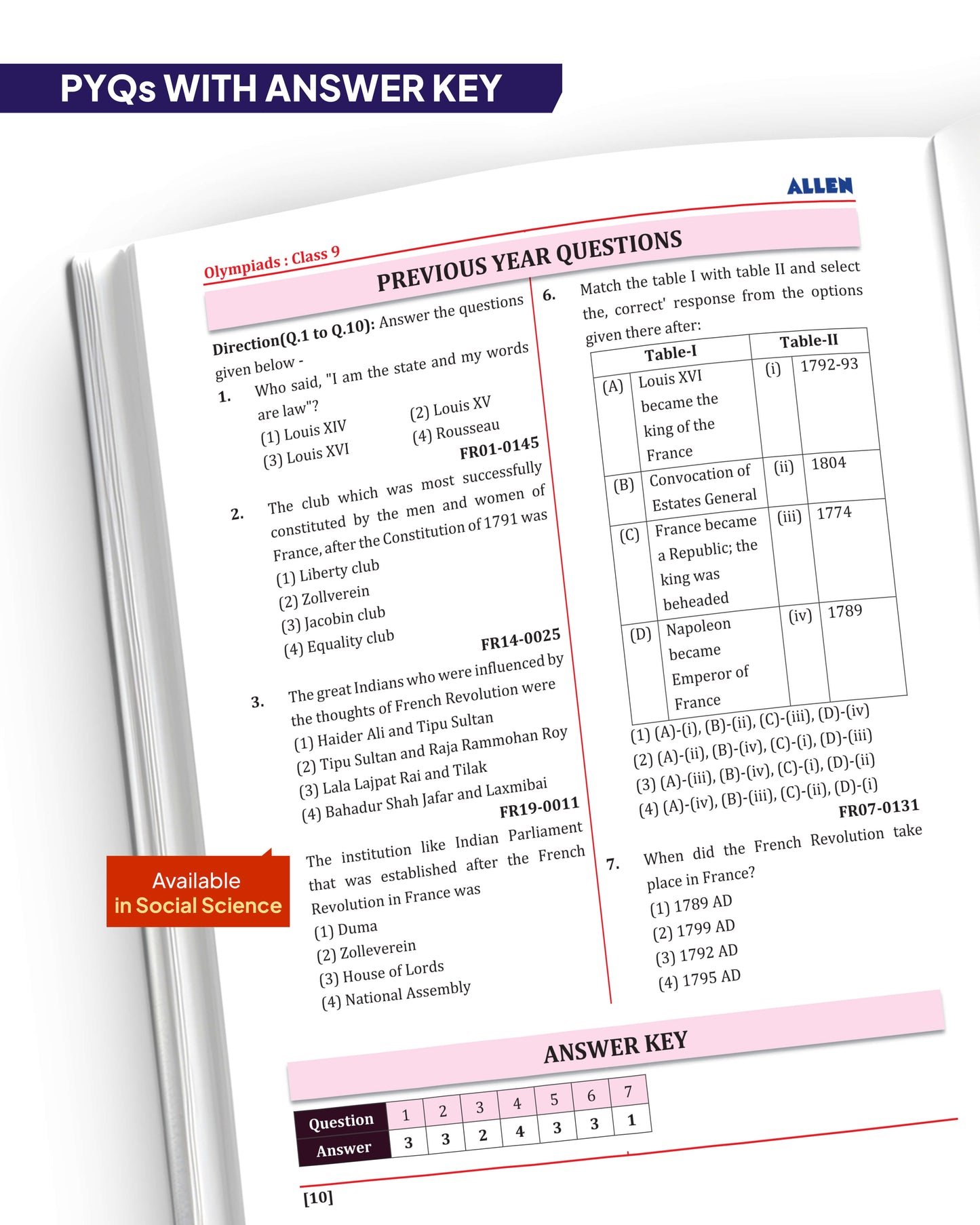 ALLEN Class 9 All-in-One Olympiad Study Material Package -9 Multicolor Modules Covering 7 Core Subjects | Physics, Chemistry, Biology, Maths, Social Science, English & Mental ability