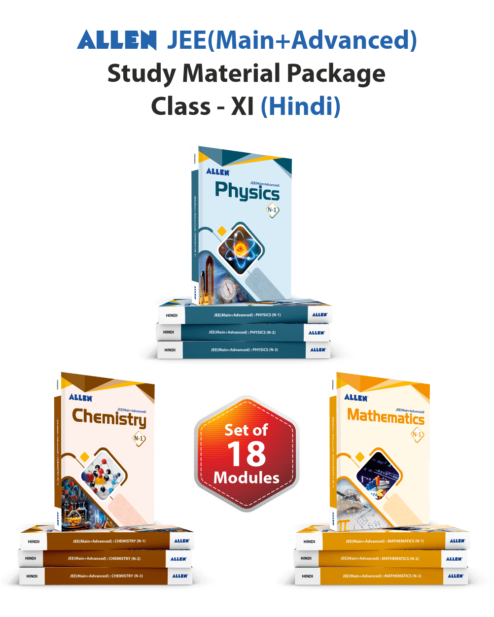 ALLEN 11th JEE MAIN+ADVANCED Study Material Package (Set of 18 Modules Combo ) Nurture