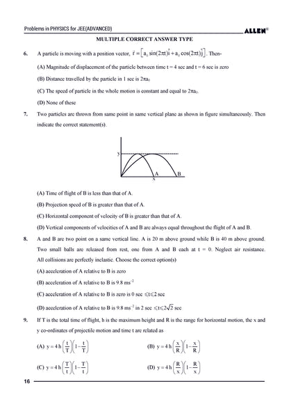 Problems in Physics with Answer key for JEE Advanced in English by ALLEN