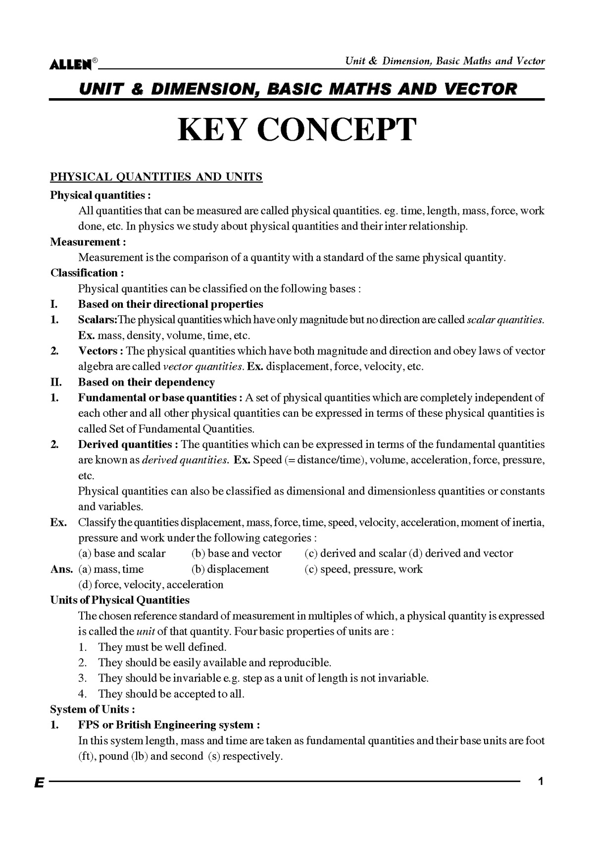 ALLEN 11th PHYSICS Study Material Package for JEE Main+Advanced (Set of 6 Modules Combo) Nurture