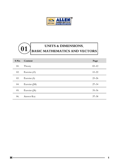 ALLEN 11th PHYSICS Study Material Package for JEE Main+Advanced (Set of 6 Modules Combo) Nurture