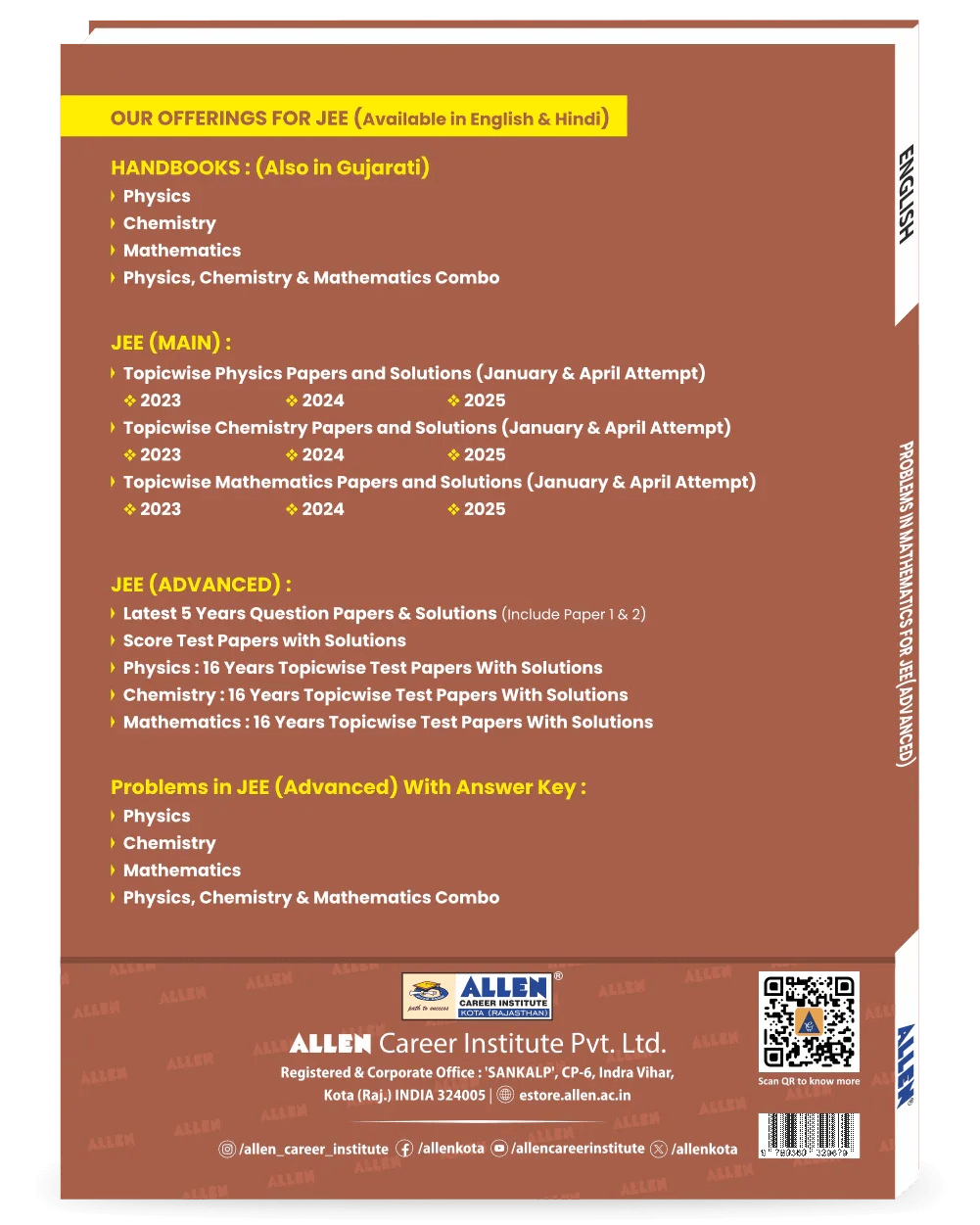 Allen Math Problems JEE Advanced Problems in Mathematics with Answer Key – ALLEN E-Store