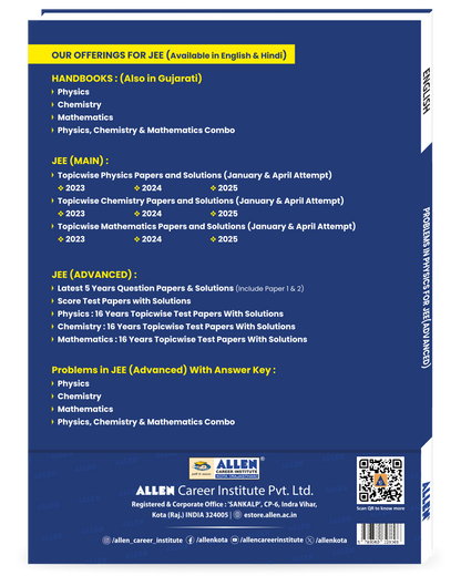 Problems in Physics with Answer key for JEE Advanced in English by ALLEN