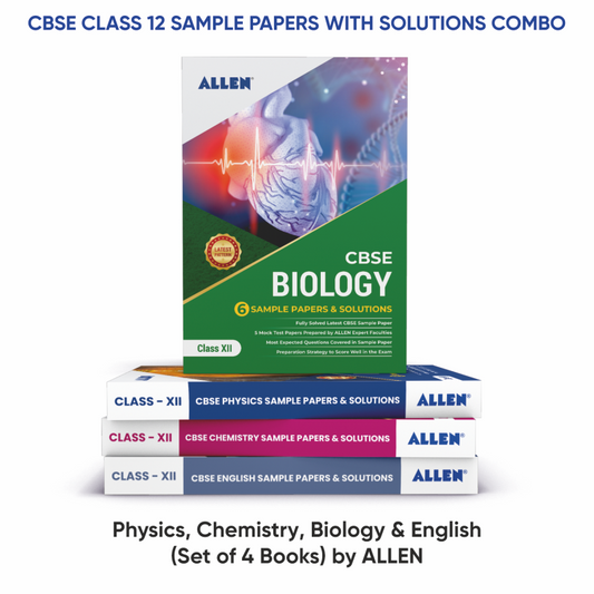 CBSE Class 12 Sample Papers with Solutions Combo : Physics, Chemistry, Biology & English (Set of 4 Books ) by ALLEN