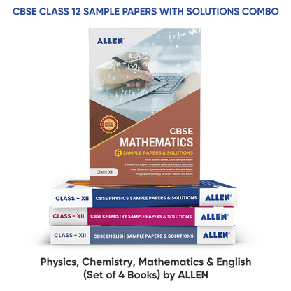CBSE Class 12 Sample Papers with Solutions : Physics, Chemistry, Mathematics & English (Set of 4 Books combo)