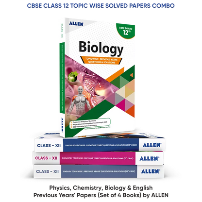CBSE Class 12 Topic wise Solved Papers Combo: Physics, Chemistry, Biology, English - Previous Years' Papers (Set of 4 Books)