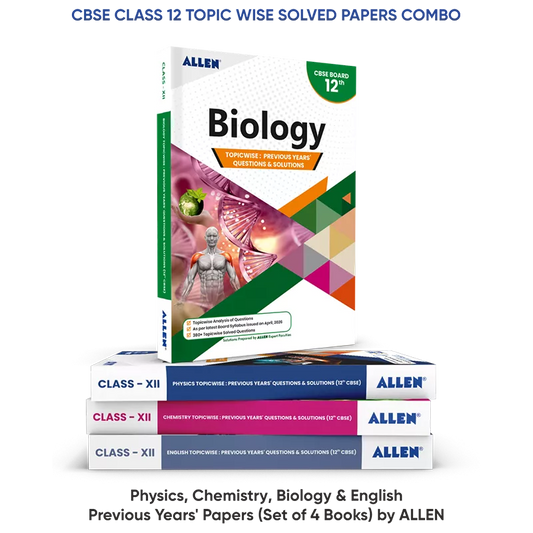 CBSE Class 12 Topic wise Solved Papers Combo: Physics, Chemistry, Biology, English - Previous Years' Papers (Set of 4 Books)