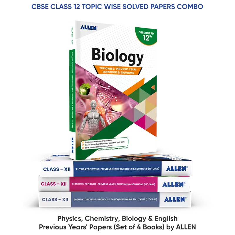 CBSE Class 12 Topic wise Solved Papers Combo: Physics, Chemistry, Biology, English - Previous Years' Papers (Set of 4 Books)