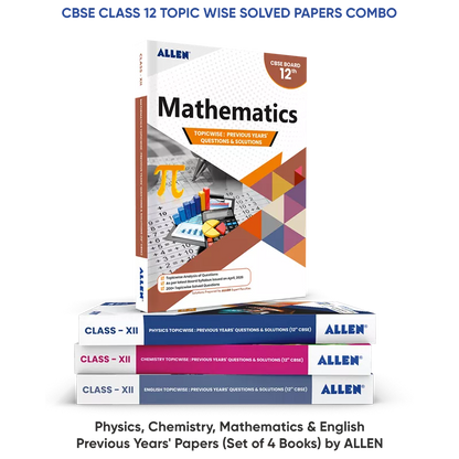 CBSE Class 12 Topic wise Solved Papers Combo: Physics, Chemistry, Mathematics, English - Previous Years' Papers (Set of 4 Books)