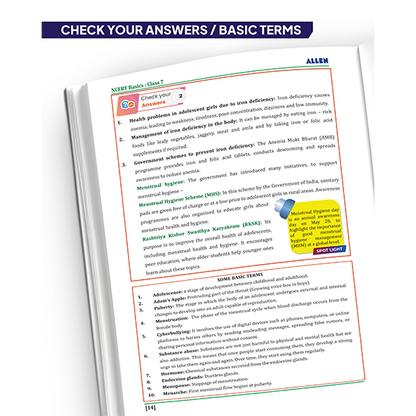 ALLEN Class 7 NCERT All-in-One Study Material Package-10 Multicolor Modules Covering 6 Core Subjects | Physics, Chemistry, Biology, Maths, Social Science & English