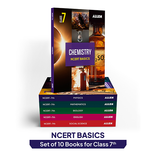 ALLEN Class 7 NCERT All-in-One Study Material Package-10 Multicolor Modules Covering 6 Core Subjects | Physics, Chemistry, Biology, Maths, Social Science & English
