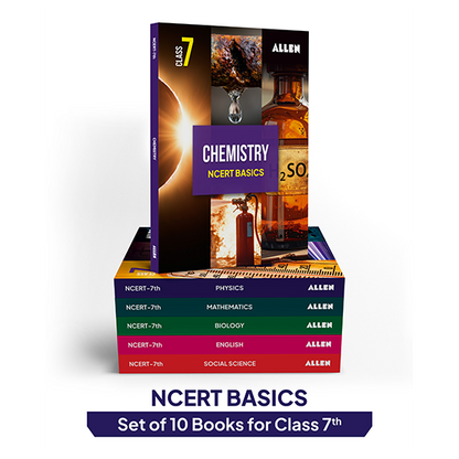 ALLEN Class 7 NCERT All-in-One Study Material Package-10 Multicolor Modules Covering 6 Core Subjects | Physics, Chemistry, Biology, Maths, Social Science & English