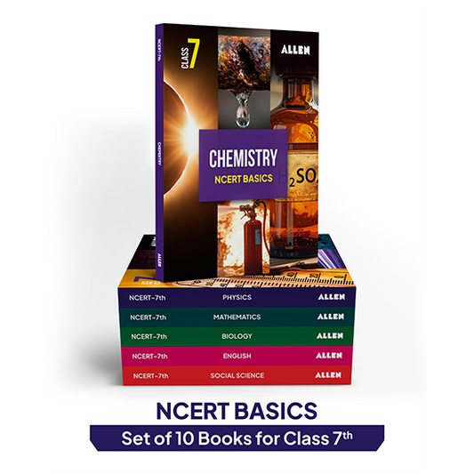 ALLEN Class 7 NCERT All-in-One Study Material Package-10 Multicolor Modules Covering 6 Core Subjects | Physics, Chemistry, Biology, Maths, Social Science & English