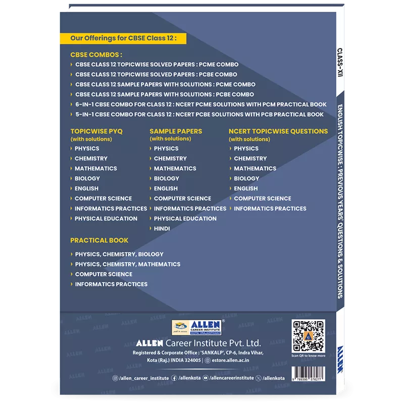 CBSE English Topicwise Solved papers from Previous Years for Class 12th