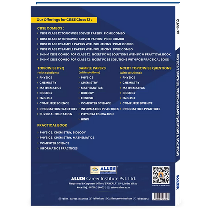 CBSE Physics Topicwise Solved papers from Previous Years for Class 12th